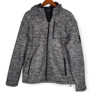 PGA Tour Sherpa Lined Fleece Jacket Mens Medium Gray Full Zip Hoodie